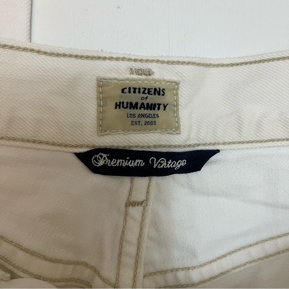 Citizens of Humanity Charlotte Crop High Rise Straight Leg White Jean - Size 29 - Picture 4 of 9
